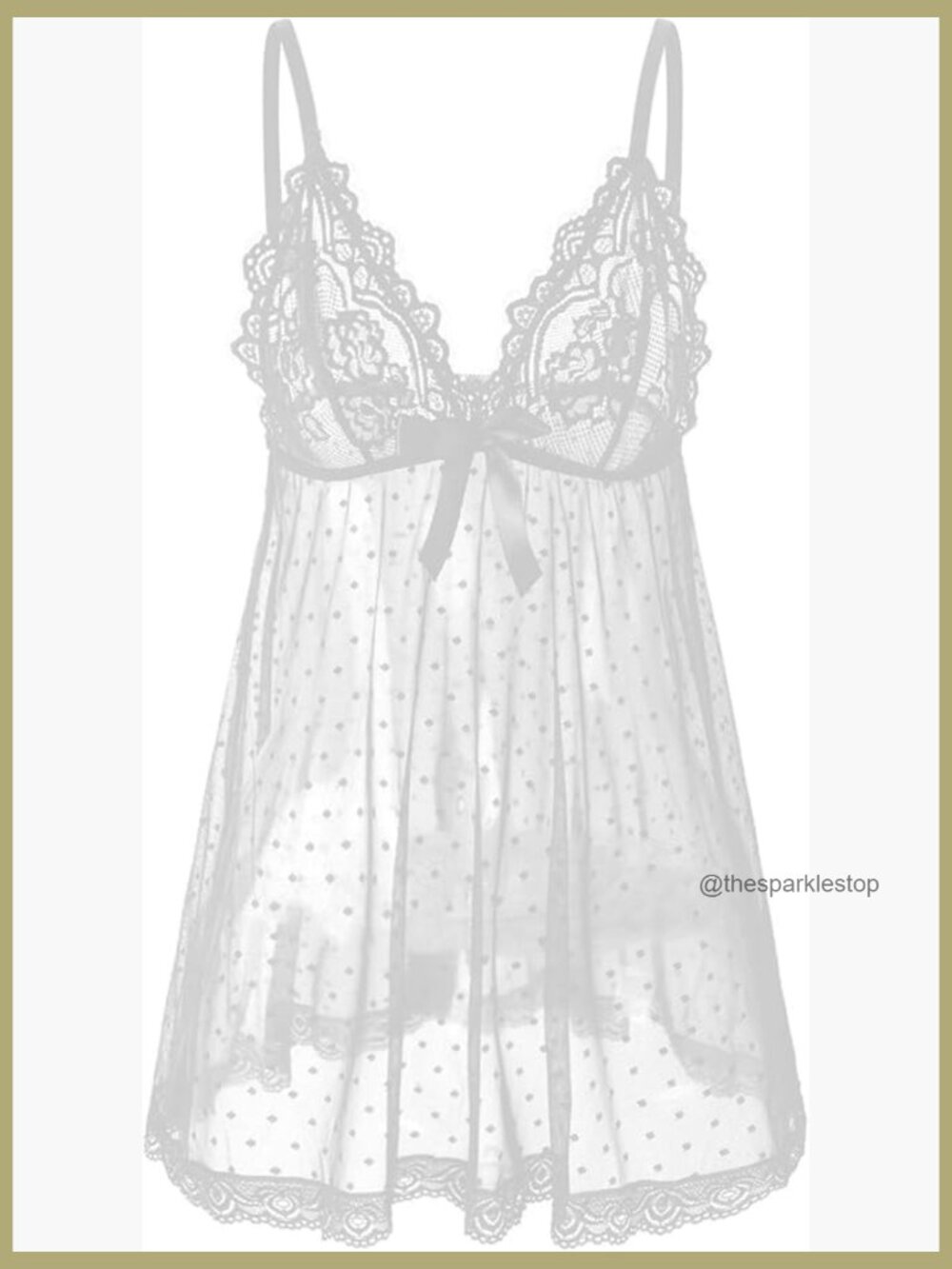 Lace Babydoll Chemise with Floral Embroidery, Adjustable Straps, Open Back